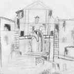 6. Porta Badia (attuale zona di Porta Ancona; disegno di Benedetta Lini)