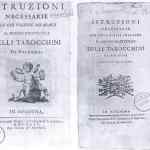 Due edizioni delle "Istruzioni necessarie per chi volesse imparare il dilettevole giuoco delli Tarocchini di Bologna" Istruzioni (Bologna, Pisarri,1754; seconda edizione, Bologna, Stamperia S. Tommaso d’Aquino, s.d.) 17. Due edizioni delle "Istruzioni necessarie per chi volesse imparare il dilettevole giuoco delli Tarocchini di Bologna" Istruzioni (Bologna, Pisarri,1754; seconda edizione, Bologna, Stamperia S. Tommaso d’Aquino, s.d.)