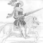 22. Cavaliere giostrante a cavallo (disegno di Davide Aldrighi)