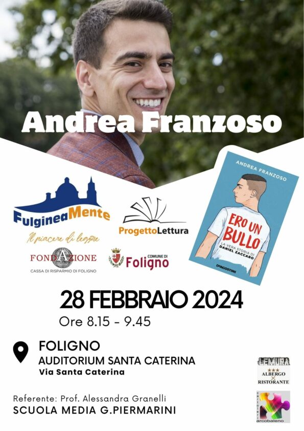 Locandina dell'incontro con Andrea Franzoso